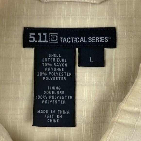 511 Tactical Series Covert Casual Shirt Concealed Pockets SS Pale Yellow LARGE - Picture 8 of 8